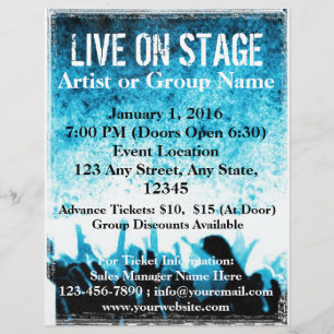 Flyer Viva no insecto azul do culto do palco