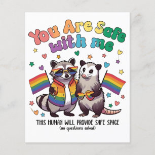 Flyer Você Está Seguro Comigo, Animal LGBT Raccoon