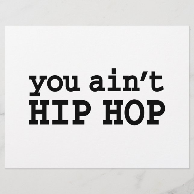 Flyer você não é HIP HOP (Frente)