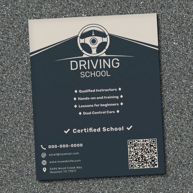 Flyer Volante - Auto Escola (Steering Wheel - Driving School Flyer)