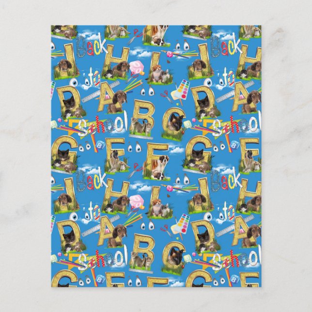 Flyer Voltar à Escola ABC Repetir O Design Para O iPad (Frente)