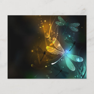 Flyer Voo luminoso verde de libélula