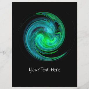 FLYER VORTEX AZUL VERDE EM PRETO