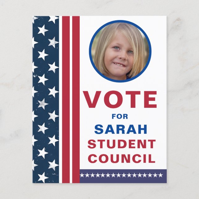 Flyer Votar para presidente de classe: cores americanas (Frente)