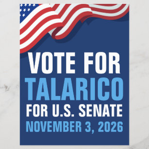 Flyer Vote Talarico para Senado 2026 Americano