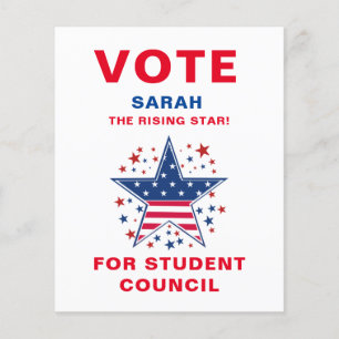 Flyer Voto artístico para presidente de classe: ascensão