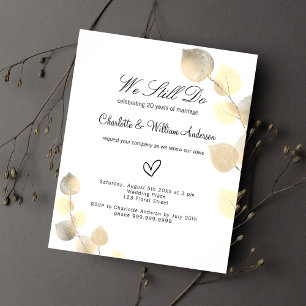Flyer Vow renewal golden eucalyptus budget invitation