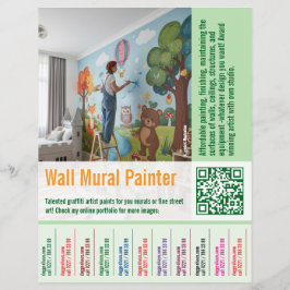 Flyer wall mural Painter job offer Tear Off
