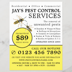 Flyer Wasp, Pest Control Advertising