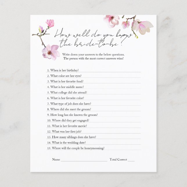 Flyer Watercolor Magnolia conhece o jogo do Chá (Frente)