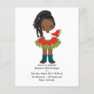 Flyer Watermelon Tutu American Black Girl Festa de anive