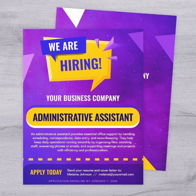 Flyer We Are Hiring Job Position Announcement Template (Criador carregado)