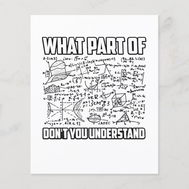 Flyer What Part Of Don't You Understand? Funny Math  (Frente)