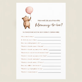 Flyer Whimsical Bear  Mommy to be Guessing Game