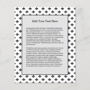 Flyer White Black Fleur De Lis Delicate Mardi Gras