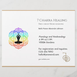 Flyer White Chakra Energy Healer Foto Reiki Horizontal