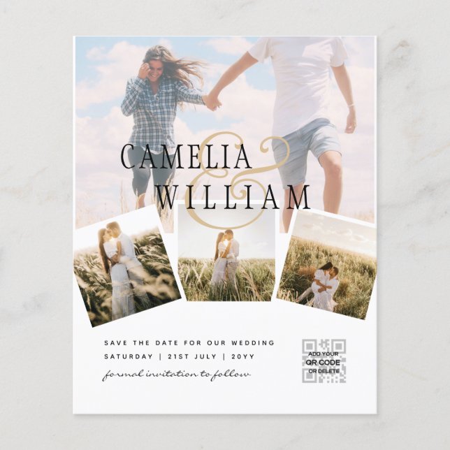 Flyer White Clássico de Convite de Foto de Orçamento (Frente)