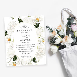 Flyer White Floral V3 da margarida de orçamento