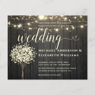 Flyer White Lights String & Natural Rustic Wood Casament