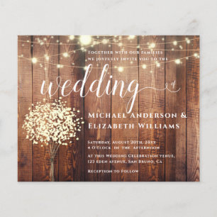 Flyer White Lights String & Natural Rustic Wood Casament