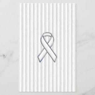 Flyer White on White Ribbon Awarness Stripes