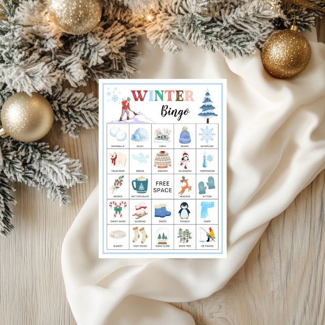 Flyer Winter Bingo Cards Winter Games for Kids Printable (Winter Bingo Cards Winter Games for Kids Printable Flyer)