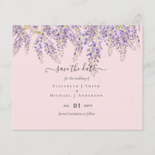 Flyer Wisteria Dusty Pink Casamento Salva Datas Orçamen