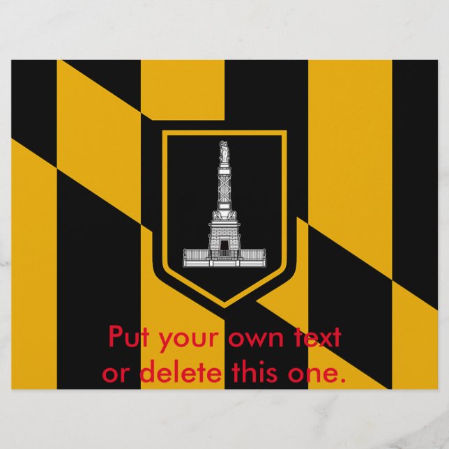 Flyer with Flag of Baltimore, Maryland, EUA (Frente)