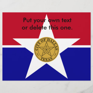 Flyer with Flag of Dallas, EUA