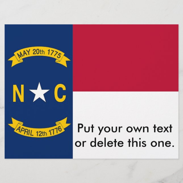 Flyer with Flag of North Carolina, EUA (Frente)