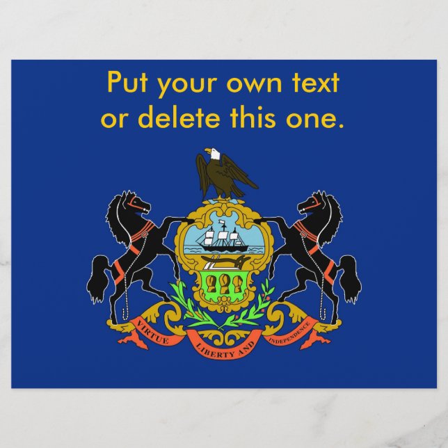 Flyer with Flag of Pennsylvania, EUA (Frente)