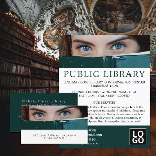 Flyer Woman Behind Book, Library Advertising