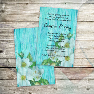 Flyer Wood Roses Budget Wedding Ceremony Invitations