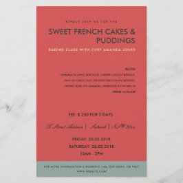 FLYER WORKSHOP DE CLASSES DE MODELO DE FOTO AZUL VERMELH