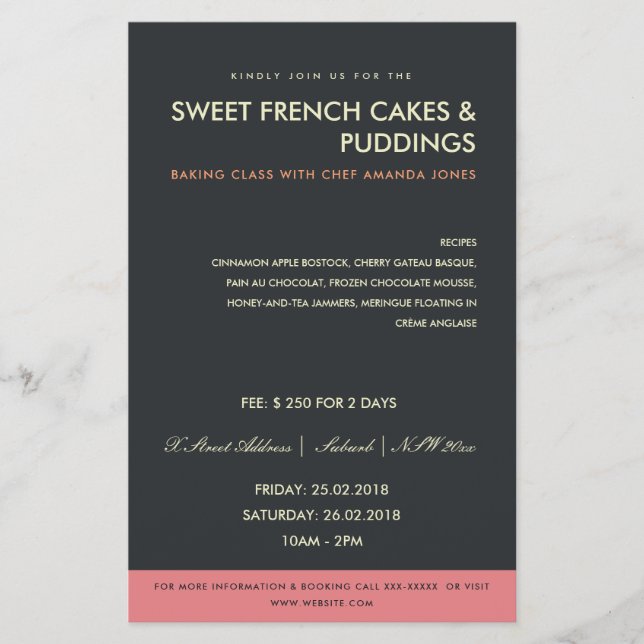 FLYER WORKSHOP DE MODELOS DE FOTO PRETO MODERNO (Frente)