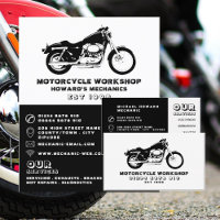 Workshop de motocicletas, propaganda mecânica e de