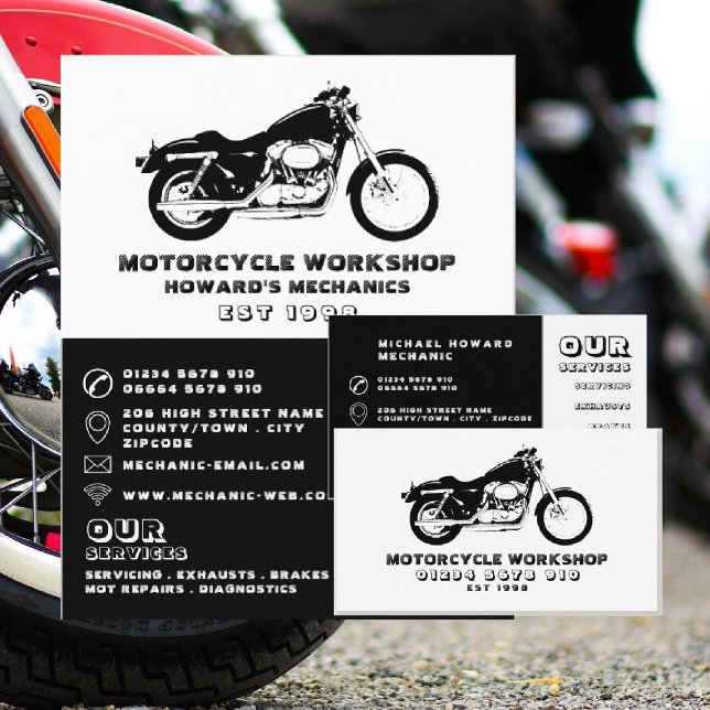 Flyer Workshop de motocicletas, propaganda mecânica e de (Criador carregado)