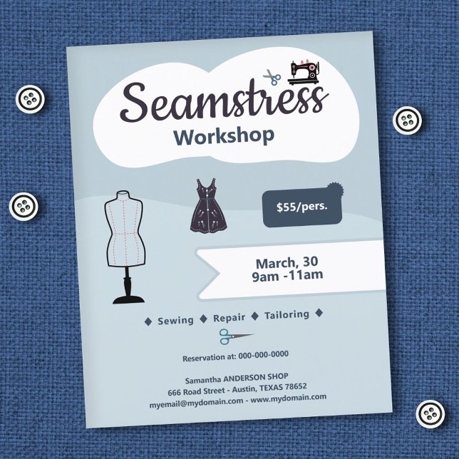 Flyer Workshop Seamstress (Seamstress Workshop Flyer)