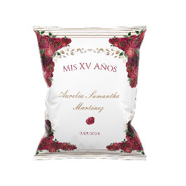 Flyer Wrapper Chip Bag do Rosa vermelha Quinceañera