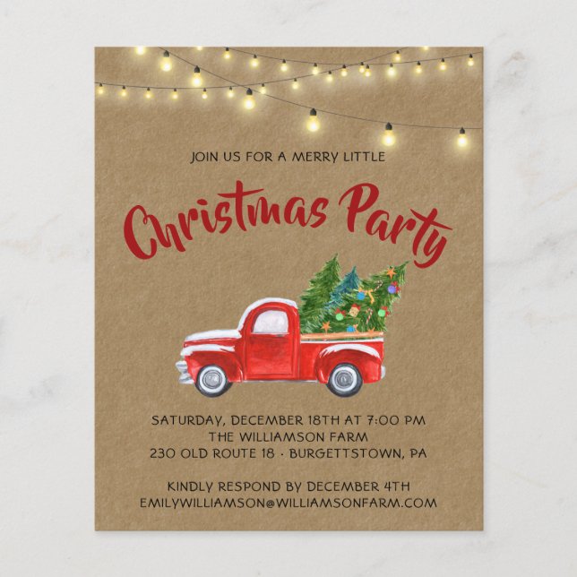 Flyer Xadrez Verde Vermelha Convite de festas de Natal (Frente)