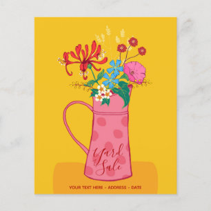 Flyer YARD SALE - Anúncio do jardim de vinheta Floral