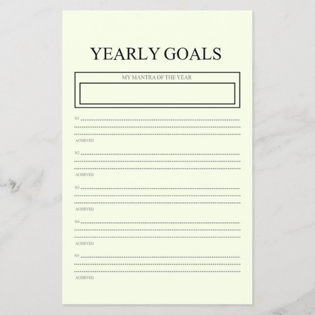 Flyer  Yearly Goals Planner  (Frente)