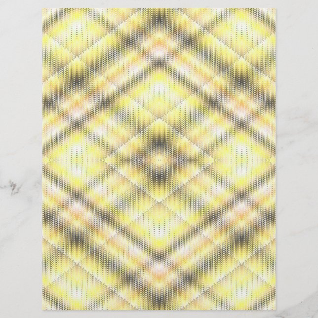 Flyer Yellow Argyle Bulk Scrapbook Paper Pages (Frente)
