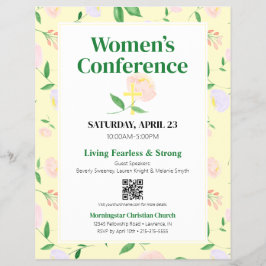 Flyer Yellow Spring Floral Women's Conference
