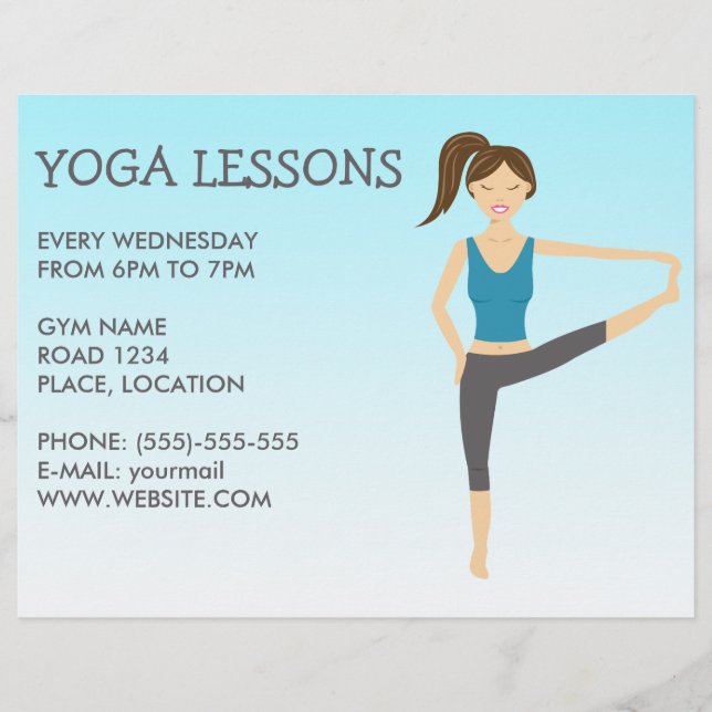 Flyer Yoga Girl In-Hand To Toed Pose Yoga Classes (Frente)