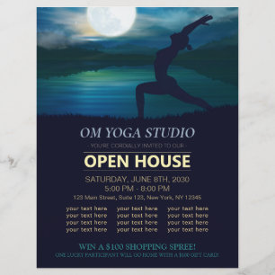 Flyer Yoga Meditação Teacher Moon Salutation Open House