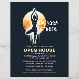 Flyer Yoga Meditation Instrutor Tree Pose Full Moon