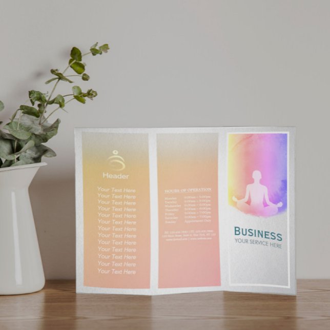 Flyer Yoga Studio Tri-Fold Brochures Life Coach Healer (Criador carregado)
