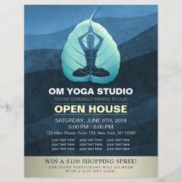 Flyer Yoga Teacher Meditation Pose Bodhi Leaf Open House