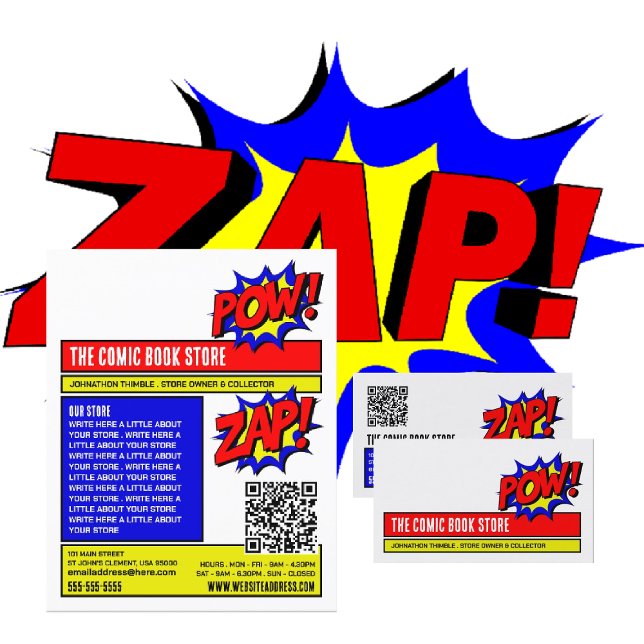 Flyer Zap & Pow - Loja/Coletor de Livros em Quadrinhos (Criador carregado)